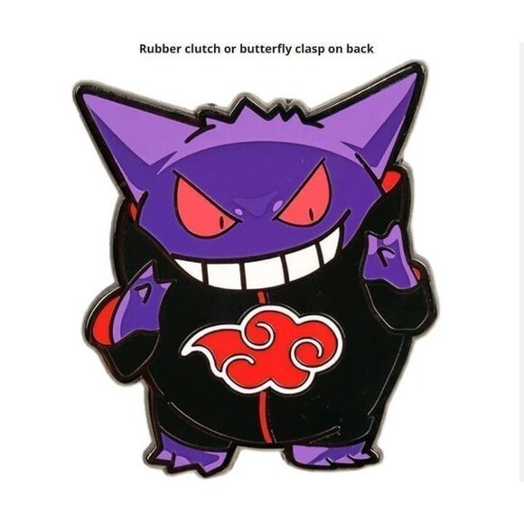 Limited Edition Naruto Akatsuki Itachi x Pokemon Gengar Enamel Pin - Collectible - Picture 3 of 6